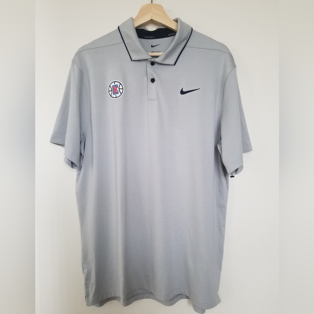 Nike LA Clippers Golf Polo Short Sleeve Grey Men’s Size L